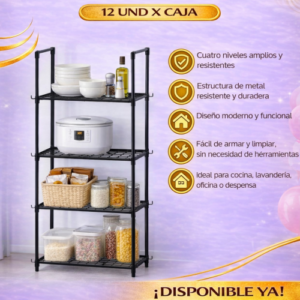 ESTANTE ORGANIZADOR DE COCINA 4 NIVELES (10 UND X CAJA)