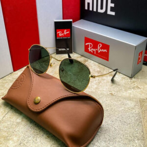 Gafas réplica tipo RAYBAN ROUND NEGRO DORADA con estuche