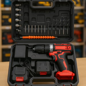 SET DE TALADRO 2 BATERIAS 21V 26 PZ ROJO
