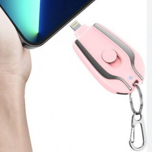 LLAVERO CARGADOR PARA IPHONE ROSADO