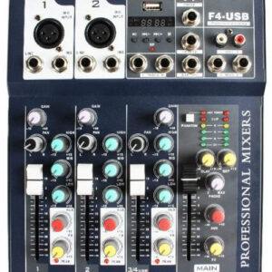 MEZCLADOR DE AUDIO 4 CANALES MIXER F4-USB MD-10723