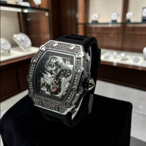 Reloj réplica tipo RICHARD MILLE DRAGON PLATEADO
