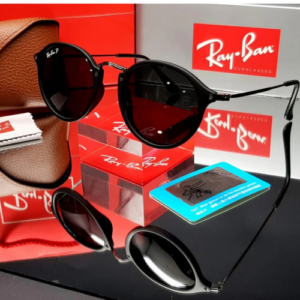 Gafas réplica tipo RAYBAN ROUND FLECK CAFE con estuche