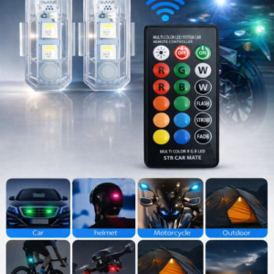 Set de 2 luces estroboscópicas led a control para auto, moto, dron o bicicleta