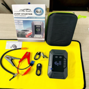 JUMPER DE BATERIA + BOMBA DE AIRE+ POWER BANK+ LINTERNA  4 EN 1