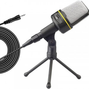Micrófono condensador con mini trípode para PC