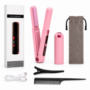 Mini plancha recargable para cabello