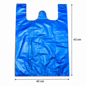 Bolsa mediana azul de plástico paquete x100
