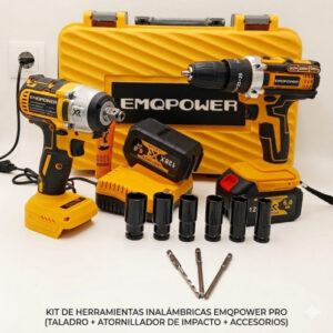 Set de taladro y taladro de impacto 2 baterías MQ68