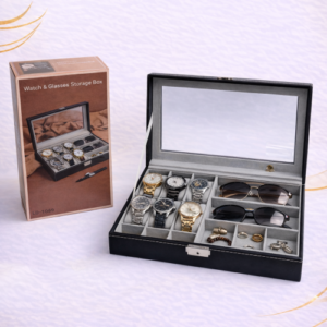 CAJA PARA ALMACENAMIENTO DE RELOJES Y GAFAS (16 UND X CAJA)