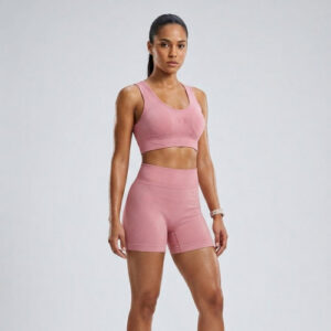 SET DEPORTIVO CORTO TOP SHORT AM-414 ROSADO