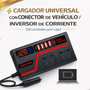 CARGADOR UNIVERSAL CON CONECTOR DE VEHÍCULO INVERTER (60 UND X CAJA)