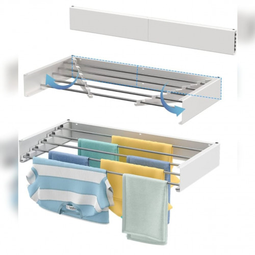 TENDEDERO PLEGLABLE DE PARED PARA ROPA (10 UND X CAJA)