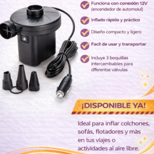 BOMBA DE AIRE PARA INFLAR COLCHONES/SOFA CONECTOR A CARRO (48 UND X CAJA)