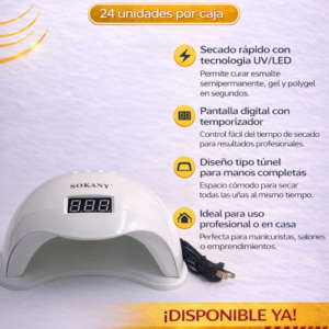 LAMPARA PARA UÑAS CON LUZ LED UV (24 UND X CAJA)