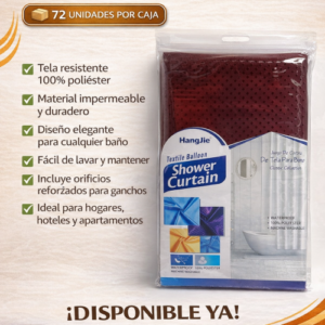 CORTINA PARA BAÑO UN SOLO COLOR (72 UND X CAJA)