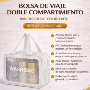 BOLSA DE VIAJE DOBLE CON COMPARTIMIENTO (200 UND X CAJA)