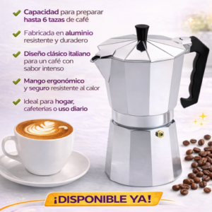 GRECA/CAFETERA DE CAFÉ MEDIANA 6 TAZAS (36 UND X CAJA)