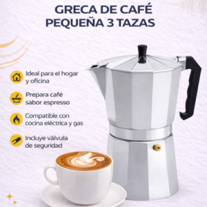 GRECA/CAFETERA DE CAFÉ PEQUEÑA 3 TAZAS (36 UND X CAJA)