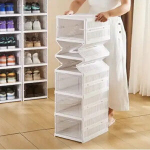 ORGANIZADOR DE ZAPATOS CON TAPAS Y PUERTAS 6 NIVELES (1 UND X CAJA)