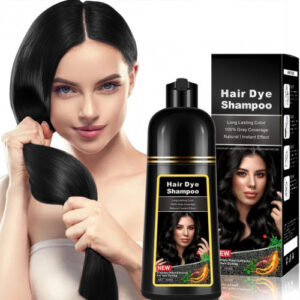 CHAMPÚ TINTE PARA CUBRIR LAS CANAS SHAMPOO 500ML, 3-IN-1 NEGRO
