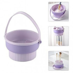 Cubo de limpieza de brochas de maquillaje 3 en 1