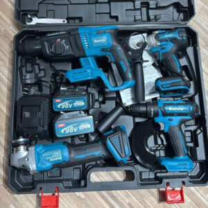 SET DE HERRAMIENTAS 5PZ (ROTOMARTILLO, MINITALADRO, TALADRO DE IMPACTO Y PULIDOR) (2 UND X CAJA)
