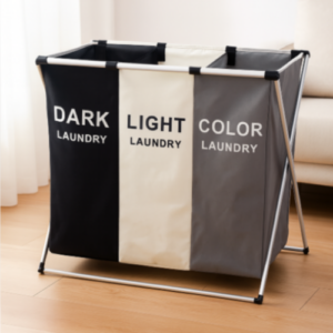 HAMPER/ CESTA DE ROPA SUCIA 3 DIVISIONES GRANDE DE 180 L (20 UND X CAJA)